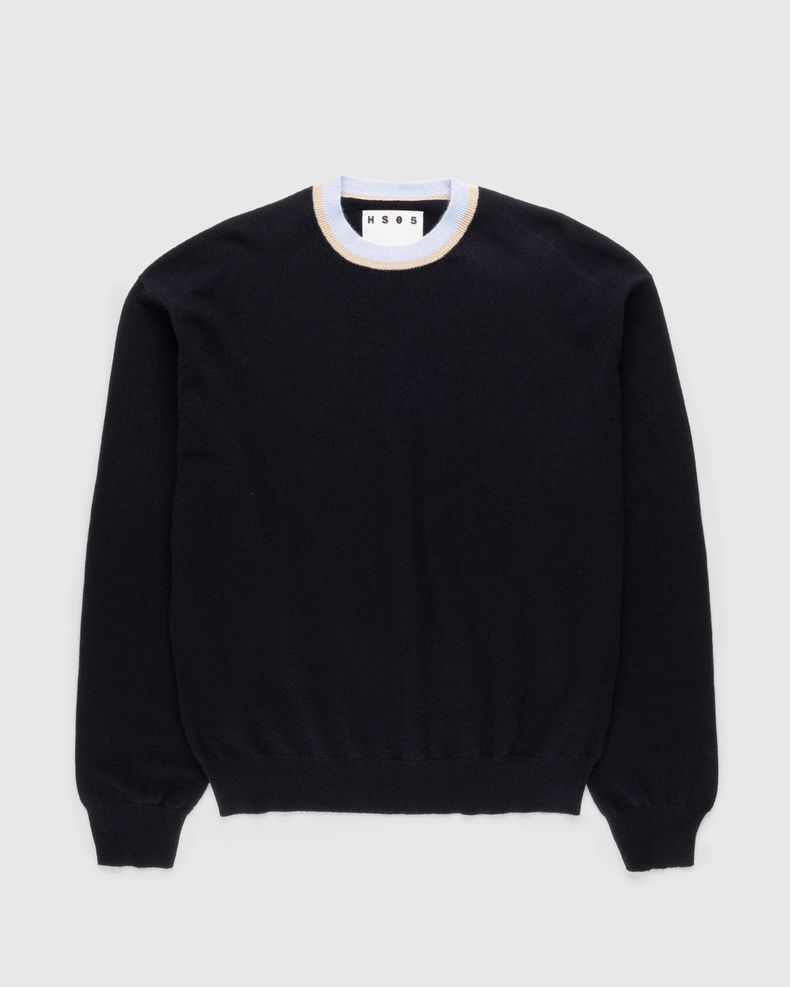 Highsnobiety HS05 – Alpaca Fuzzy Wave Sweater Navy/Olive green ...