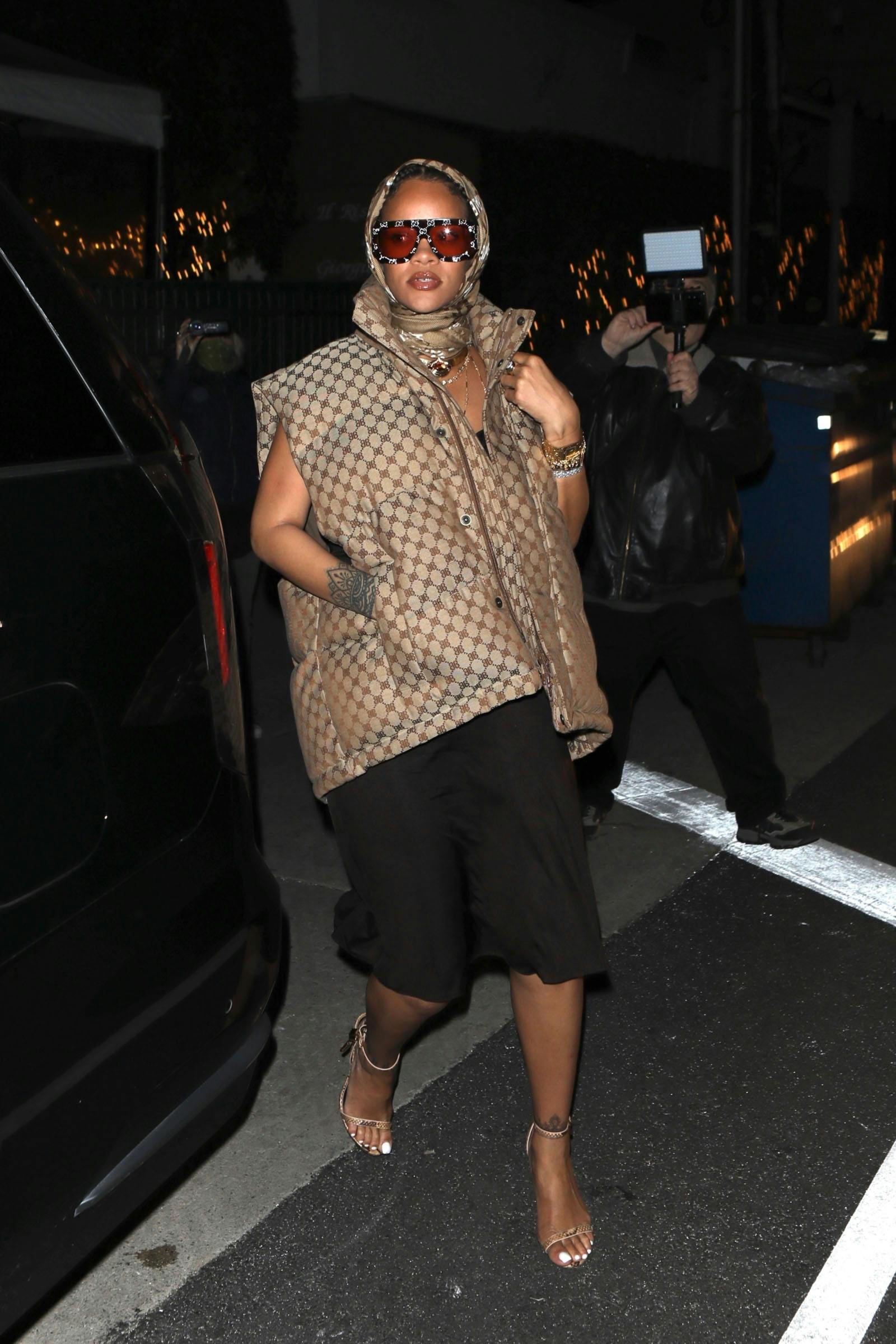 *EXCLUSIVE* Rihanna & ASAP Rocky leave dinner in style