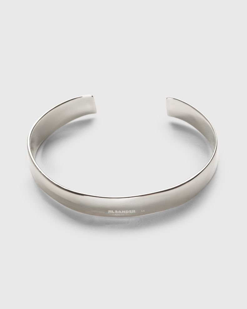 Jil Sander – Engraved Logo Band Bracelet Silver