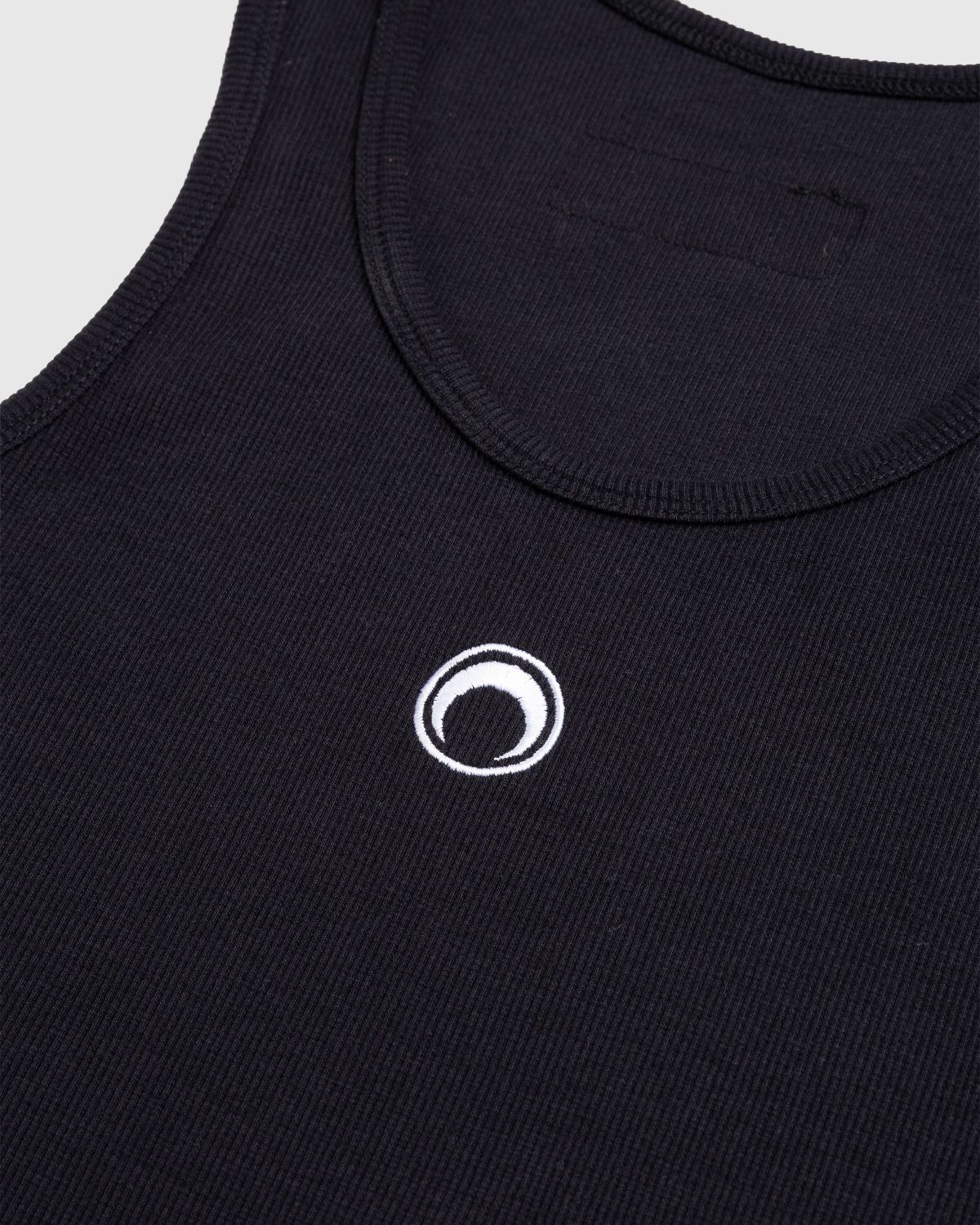 Marine Serre – Organic Cotton Fitted Tank Top Black - Tops - Black - Image 6