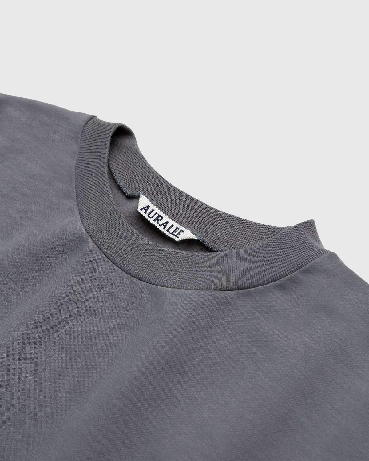 Auralee – Knitted Cotton Crew Grey - Sweatshirts - Grey - Image 3