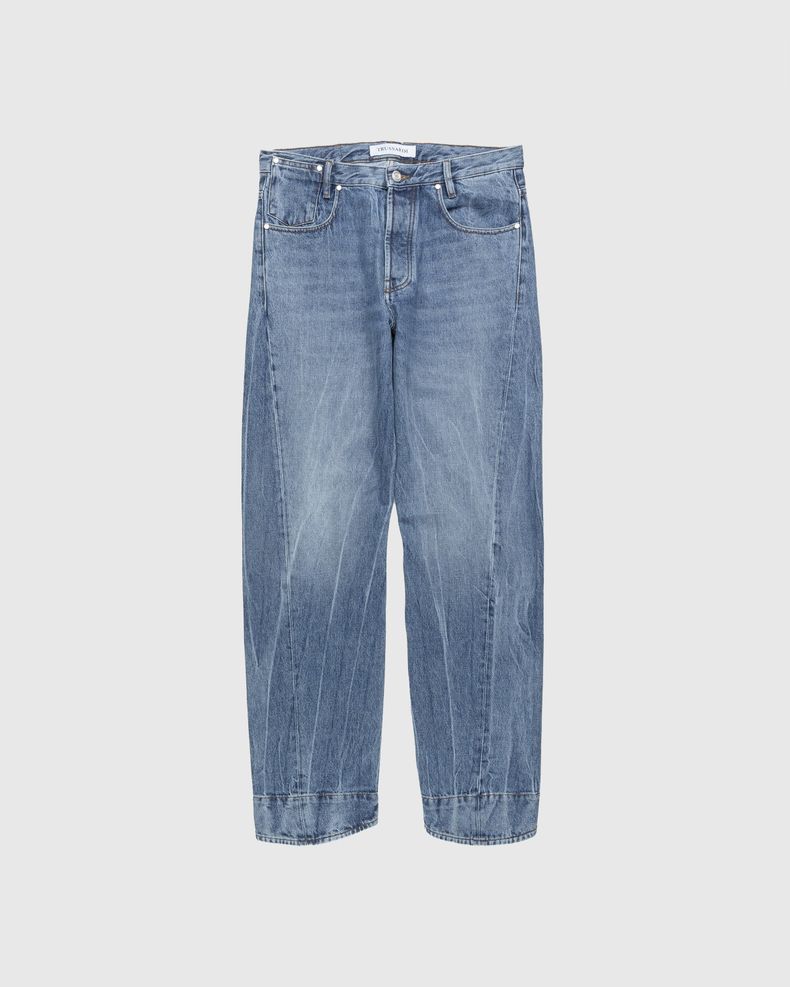 Five-Pocket Twisted Tapered Jeans Blue Rigid
