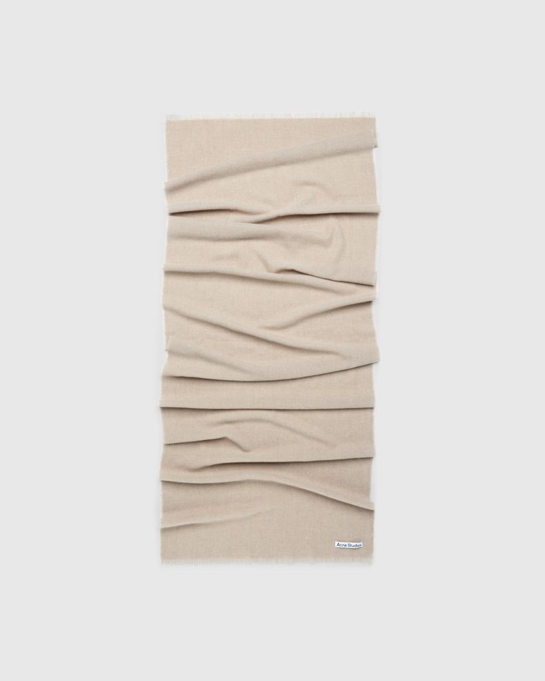 Wool Fringe Scarf Oversized Oatmeal Melange