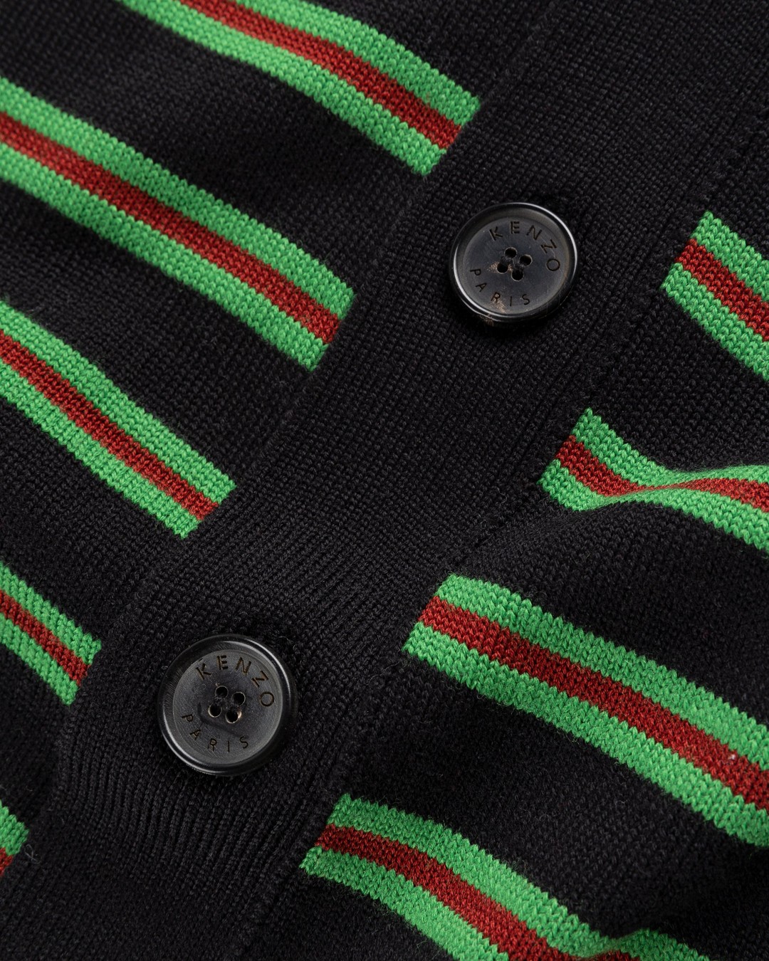 Kenzo – Striped Wool Cardigan Black - Knitwear - Black - Image 5