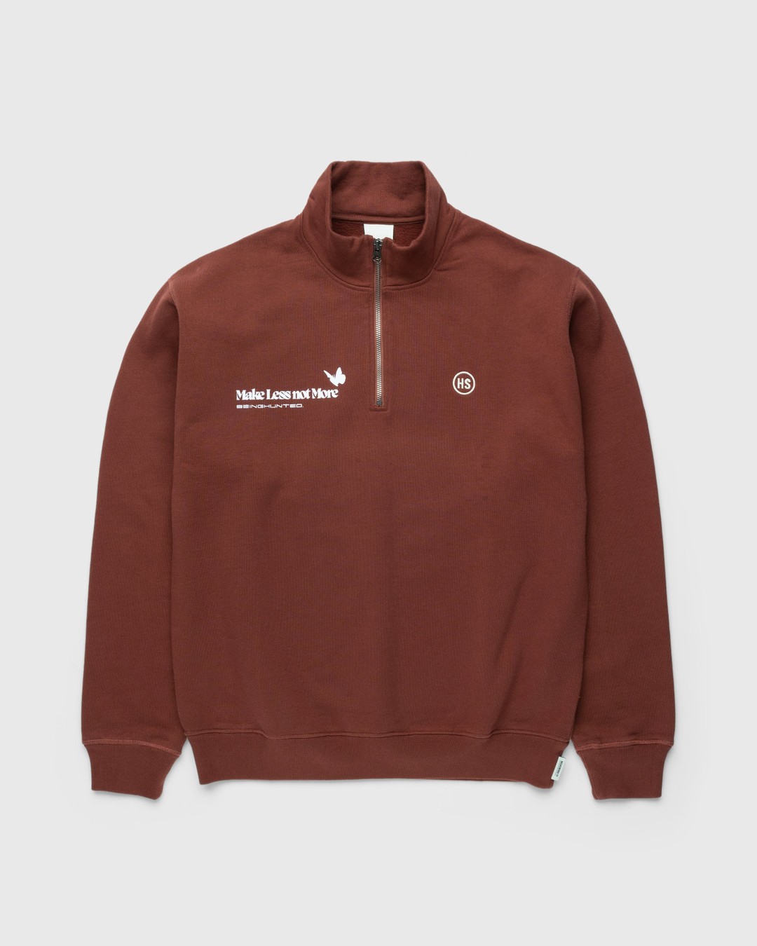 BEINGHUNTED x Highsnobiety – BERLIN, BERLIN 3 Zip Mock Neck Brown - Sweats - Brown - Image 2