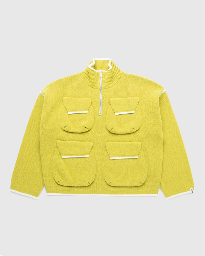 Half-Zip Cargo Sweater Yellow