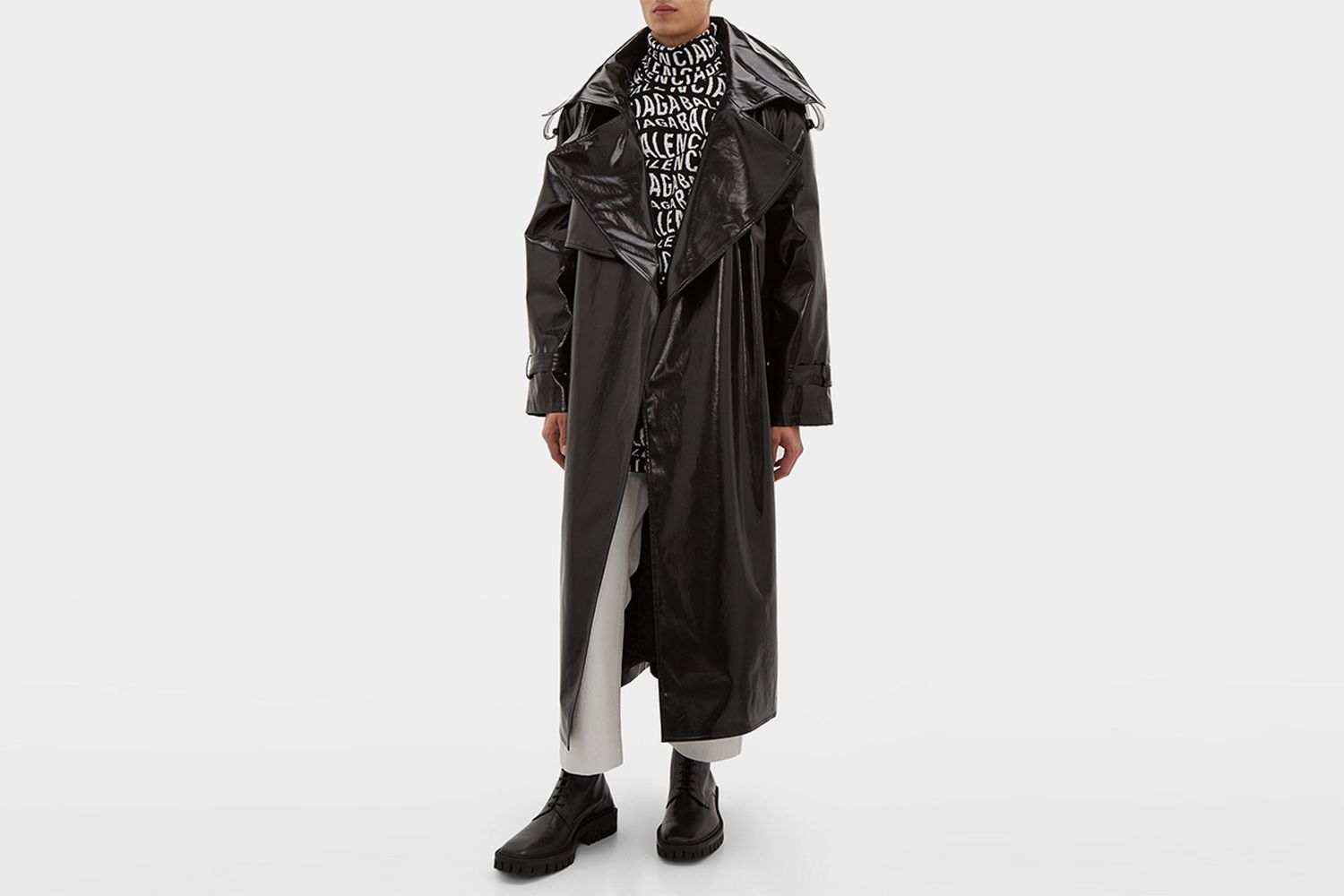 Exaggerated-Lapel coated-Cotton Trench Coat