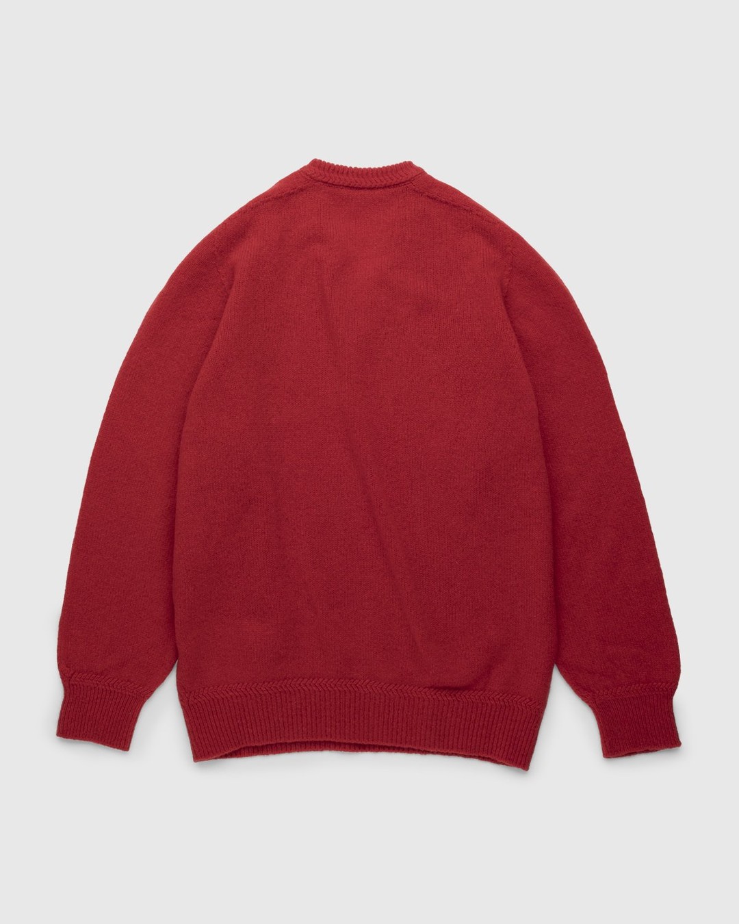 Lemaire – Seamless Shetland Wool V-Neck Sweater Poppy Red - Knitwear - Red - Image 2