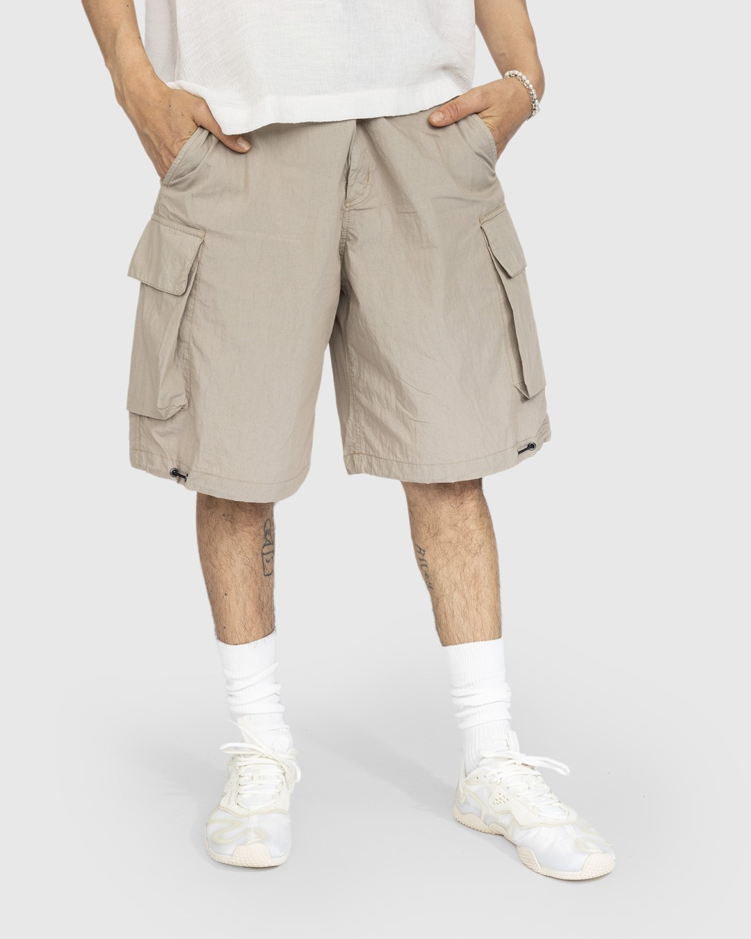 Our Legacy – Mount Shorts Metallic Sand Parachute Poplin - Shorts - Beige - Image 2