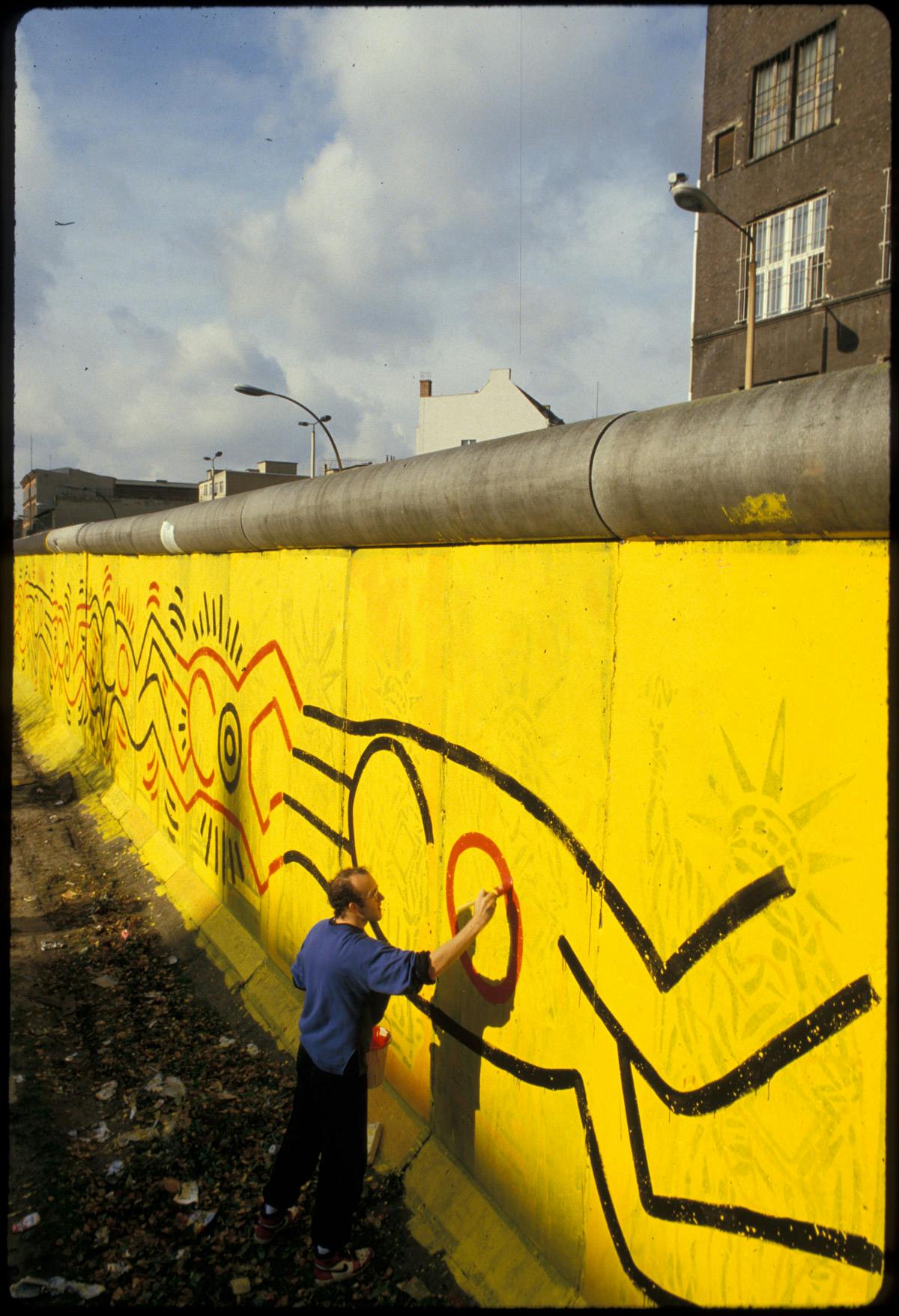 Keith Haring mural at Berlin Wall, Berlin, 1986
