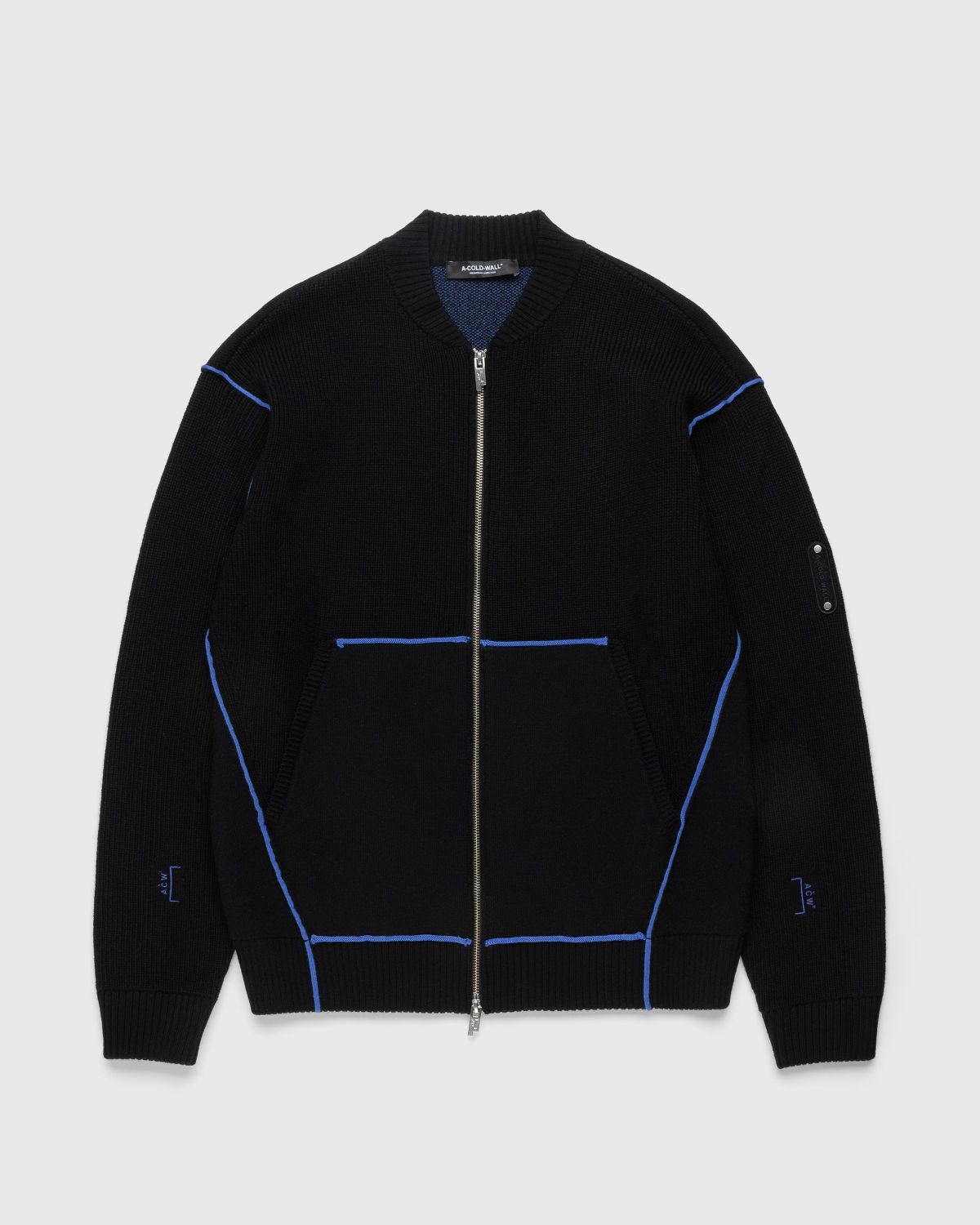A-Cold-Wall* – Vertex Knit Bomber Black - Outerwear - Black - Image 1