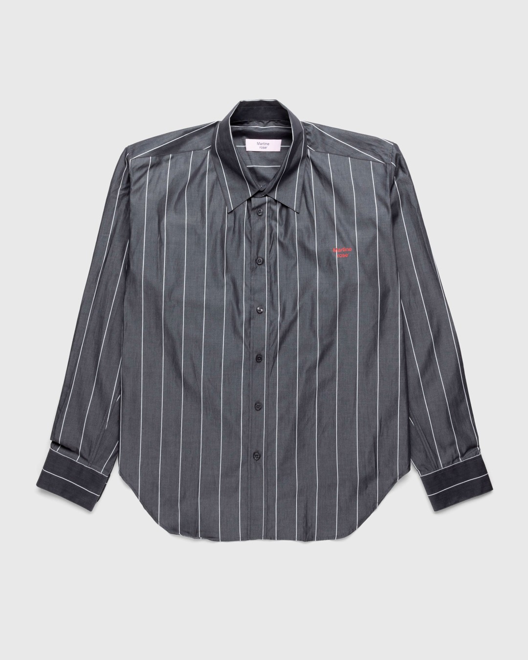 Martine Rose – Pulled Neck Shirt Grey/White - Shirts - Grey - Image 1