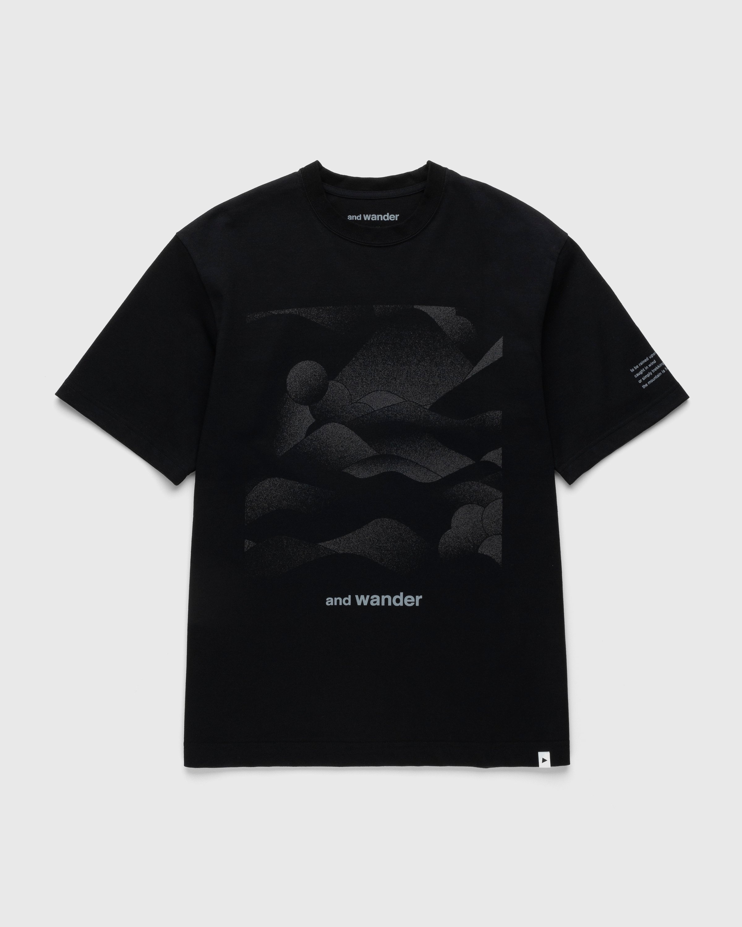 And Wander – Mountain Camo Tee Black - T-shirts - Black - Image 1