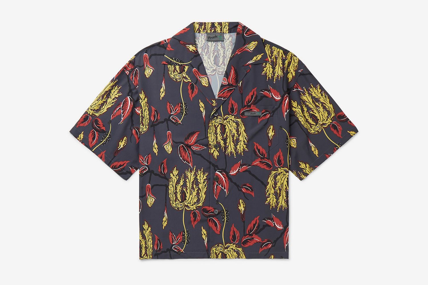 Oversized Camp-Collar Printed Voile Shirt