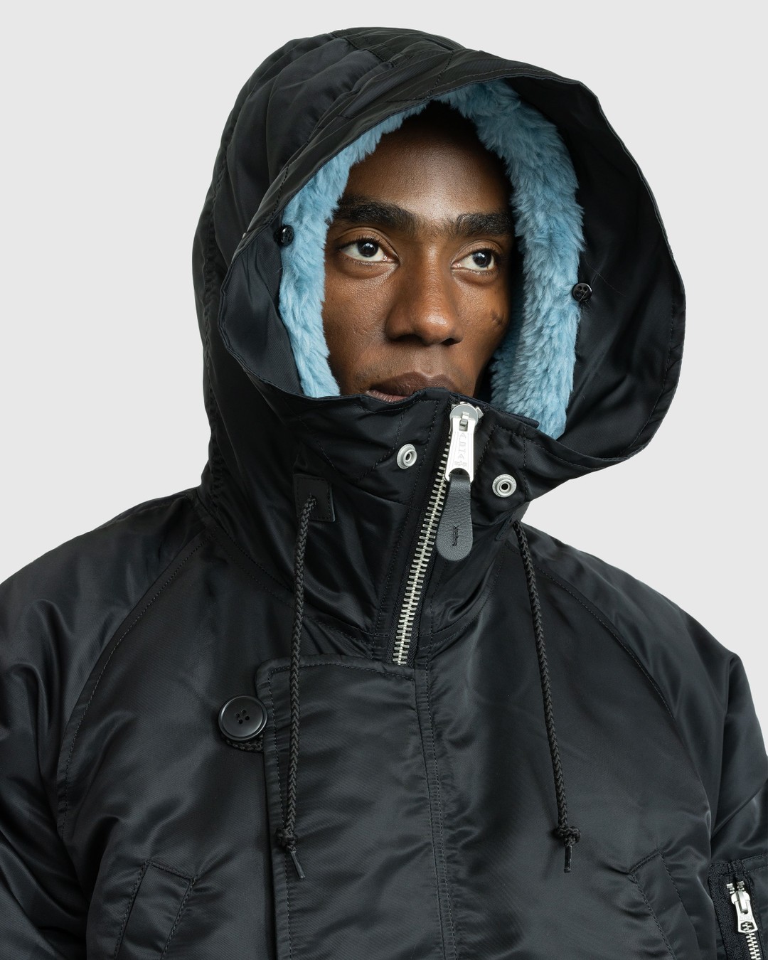 Black parka bomber jacket hotsell
