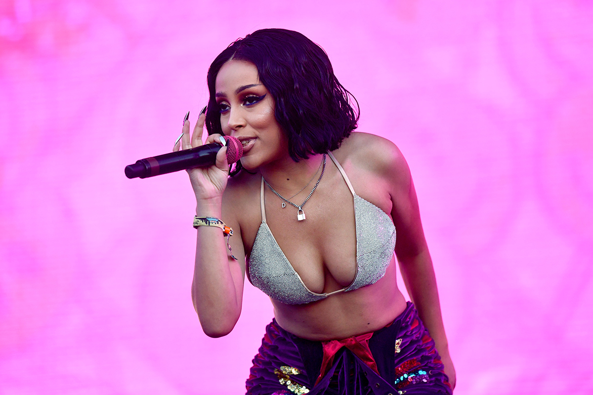 Doja Cat performs onstage during day 2 of the Rolling Loud Festival