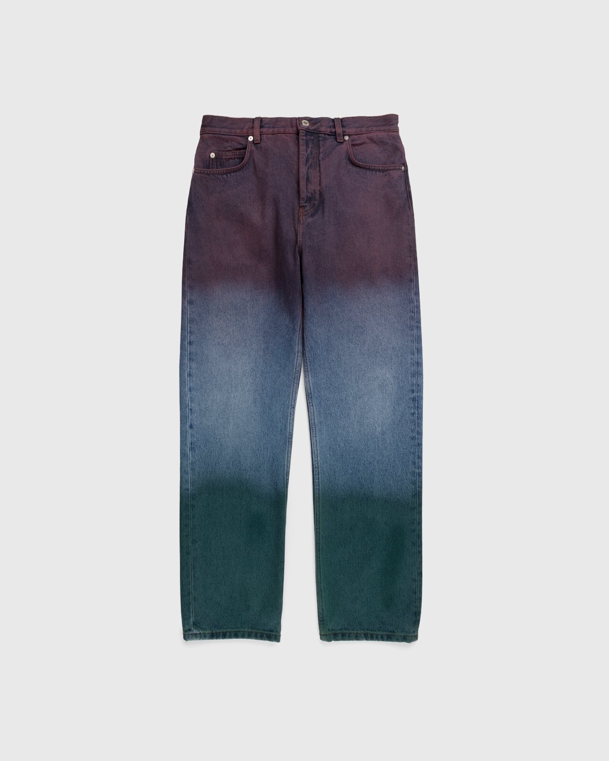 Loewe – Paula's Ibiza Tricolor Denim Trousers Red/Blue/Green - Pants - Blue - Image 1