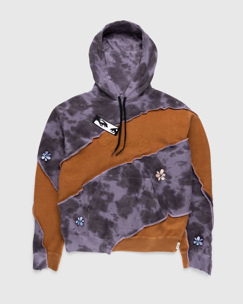 Spiral Upcycle Hooded Sweat Brown/Grey