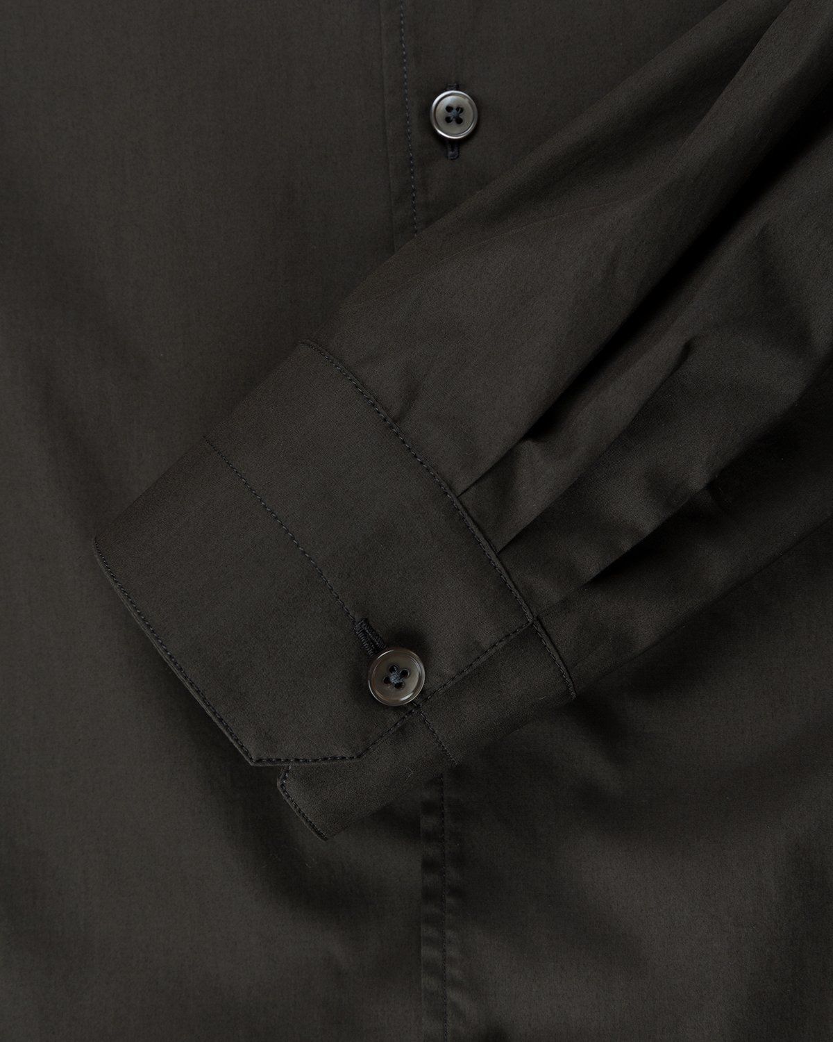 Lemaire – Convertible Collar Long Sleeve Shirt Espresso - Shirts - Brown - Image 6