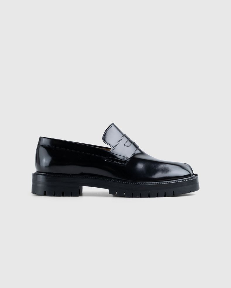 Leather Tabi Loafers Black