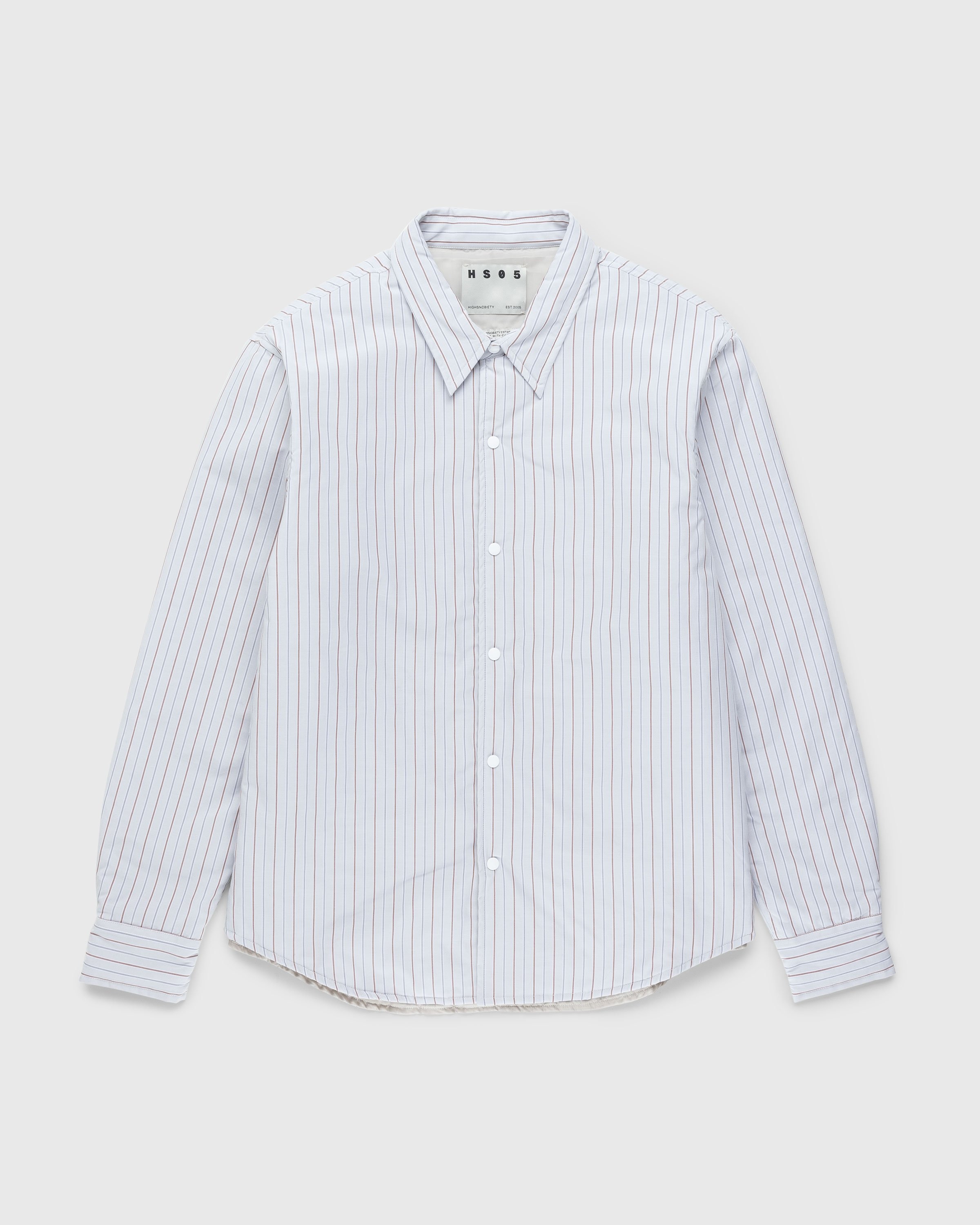 Highsnobiety HS05 – Insulated Shirt Jacket Striped - Outerwear - Beige - Image 1