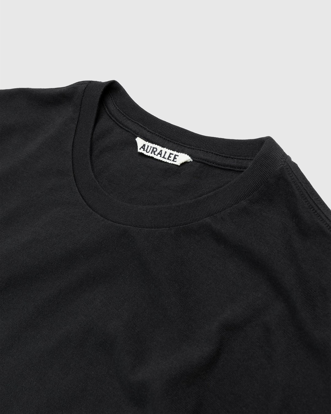 Auralee – Raw Jersey T-Shirt Black - Tops - Black - Image 3