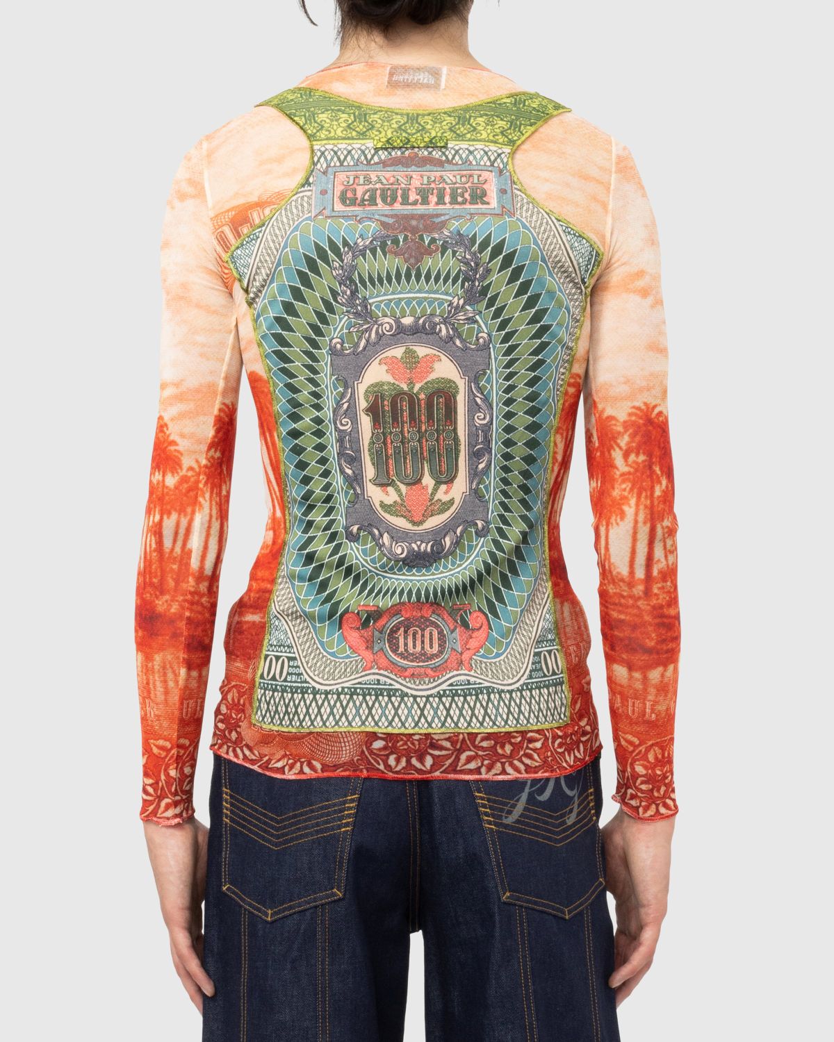 Jean Paul Gaultier – Banknote and Palm Tree Print Top Multi - Sweats - Green - Image 2