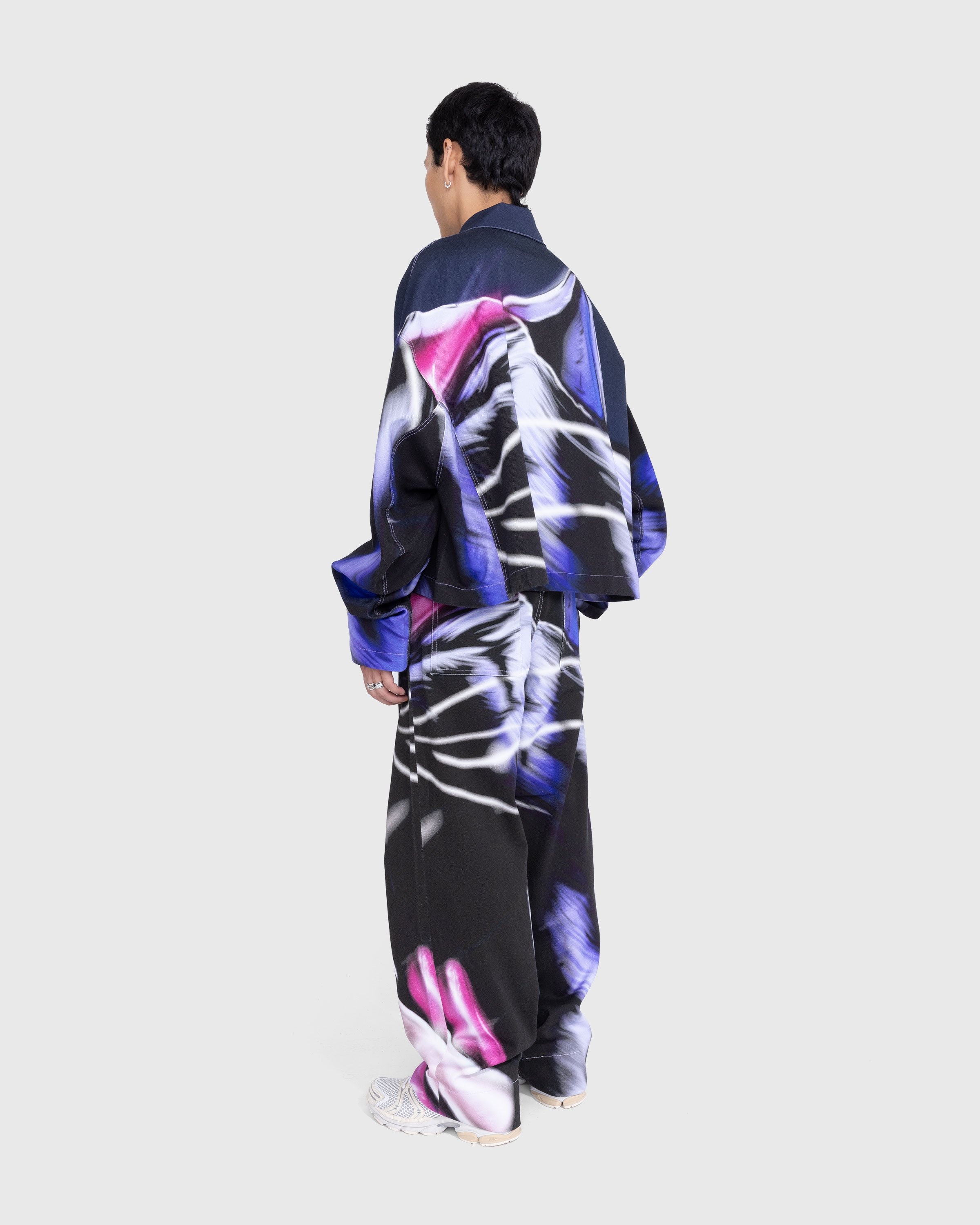 Gerrit Jacob – Printed Denim Jacket Navy/Lilac - Outerwear - Purple - Image 4