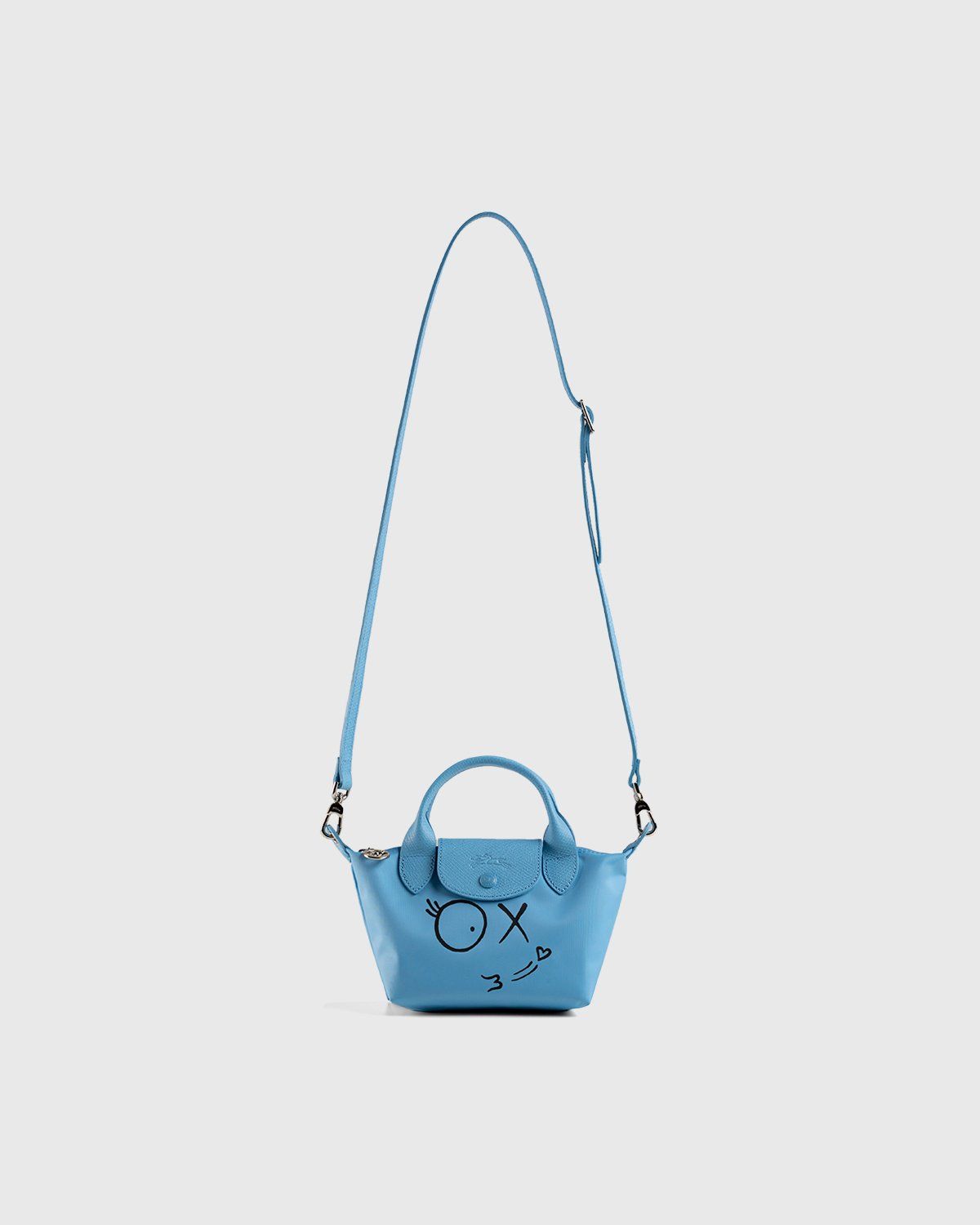 Longchamp x André Saraiva – Le Pliage André Pouch Blue