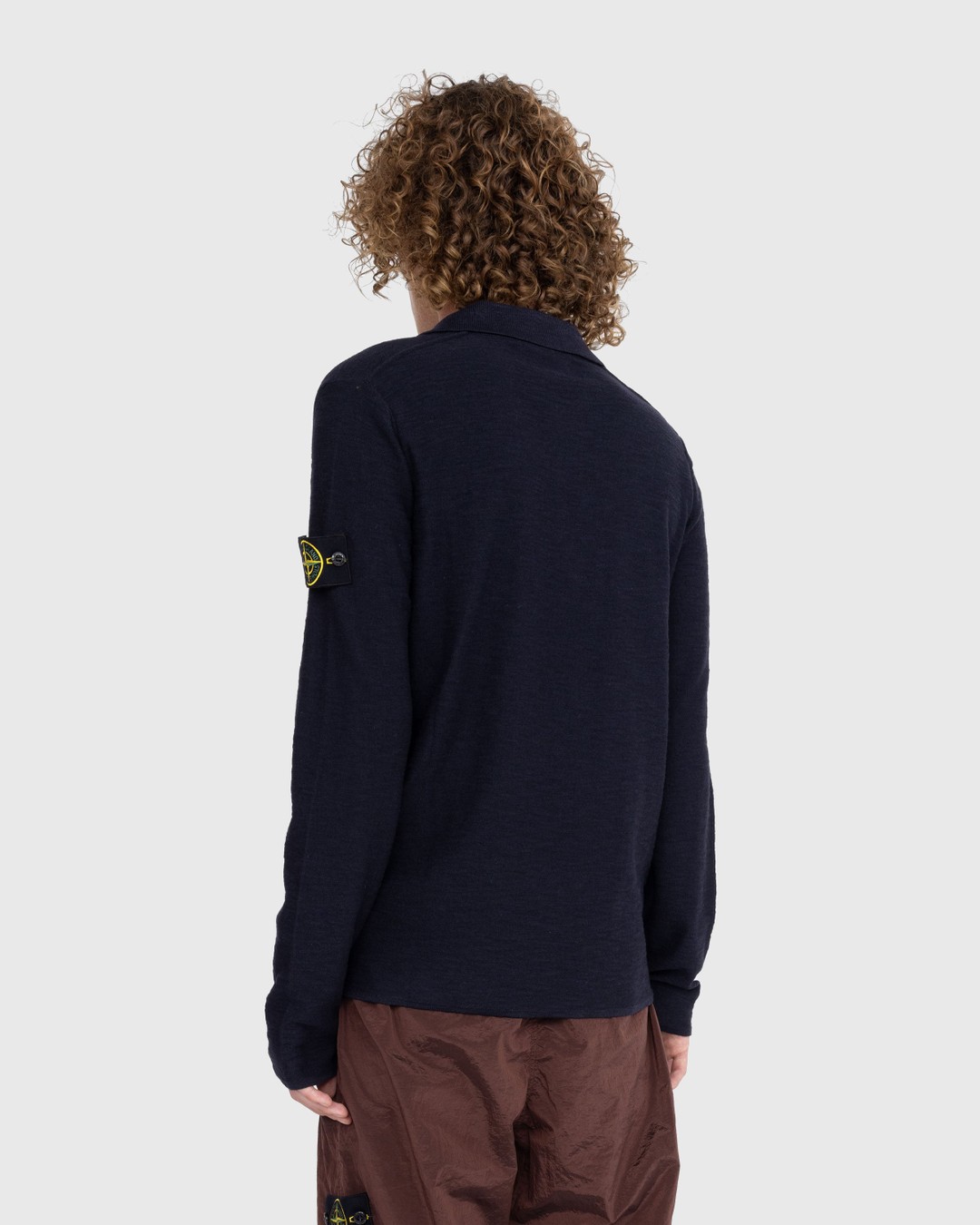 Stone Island – Knit Long-Sleeve Polo Navy Blue - Knitwear - Blue - Image 3