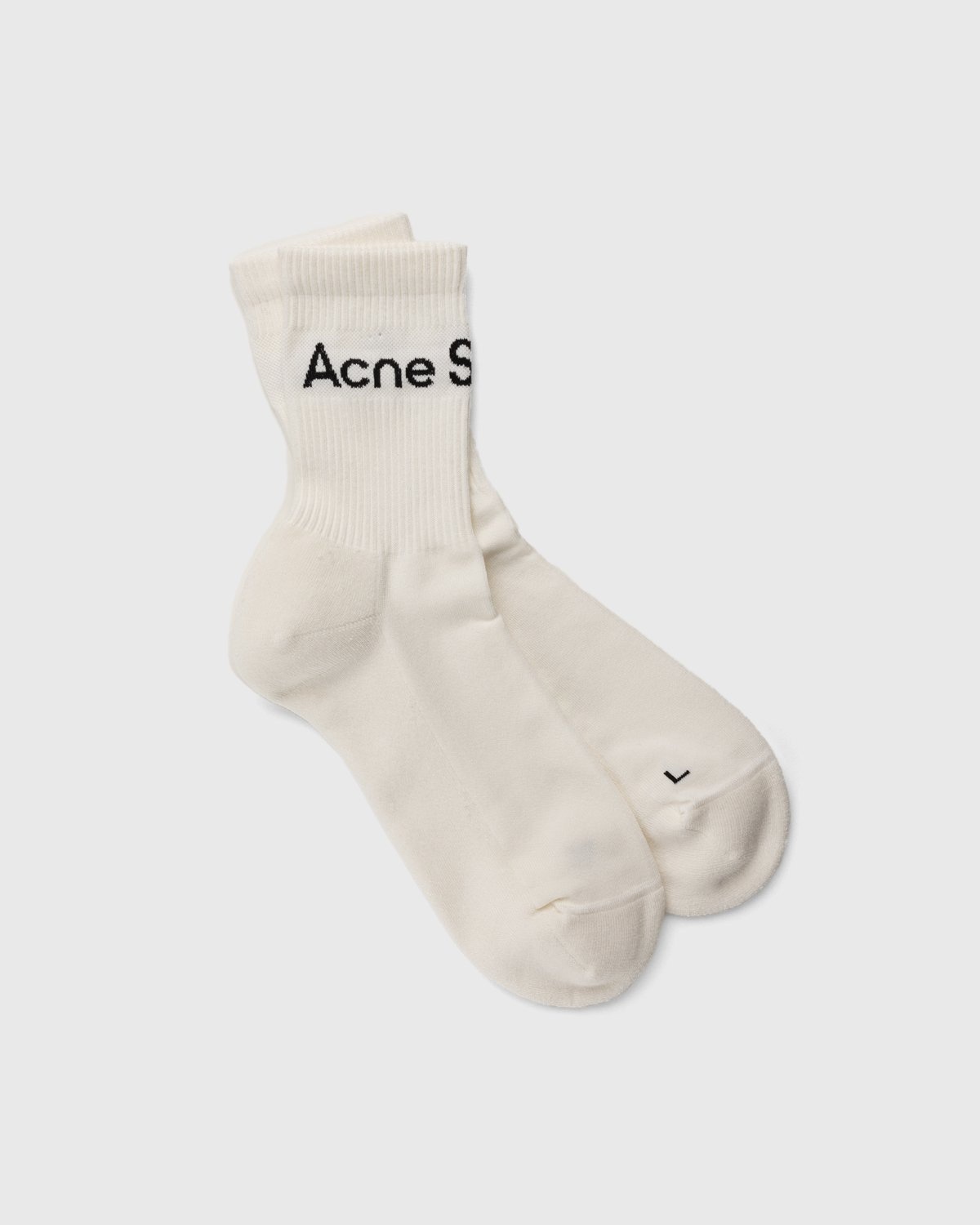 Acne Studios – Ribbed Logo Socks Black/white - Crew - White - Image 1
