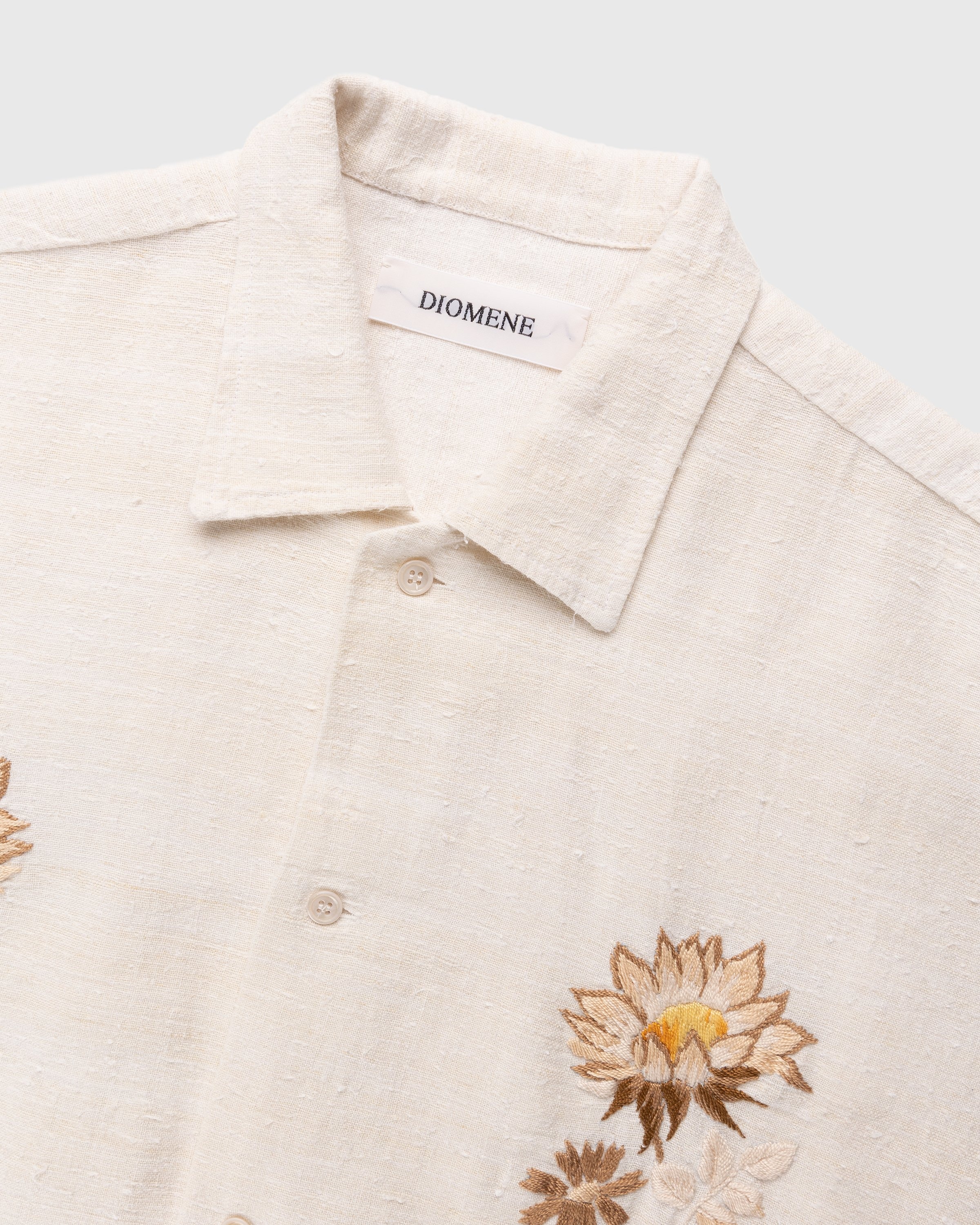 Diomene by Damir Doma – Embroidered Vacation Shirt Cream - Shortsleeve Shirts - White - Image 4