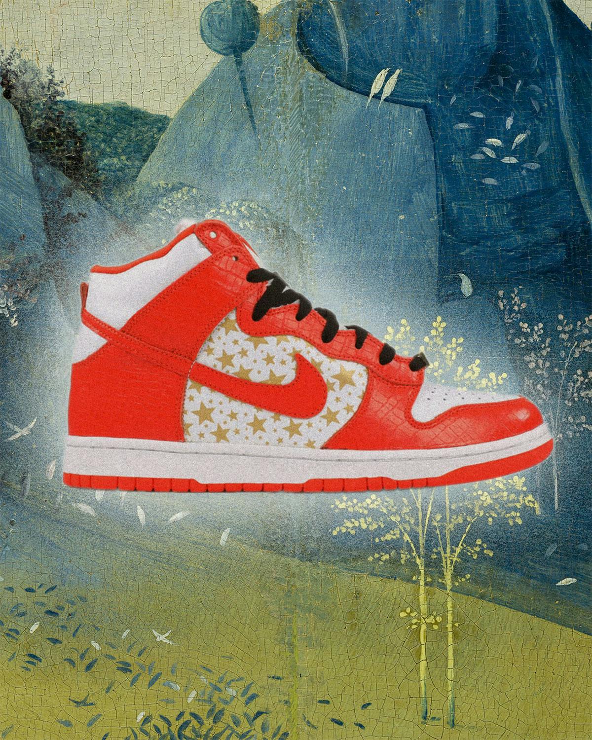 Nike-Dunk-High Pro-SB-Supreme Orange-Stars