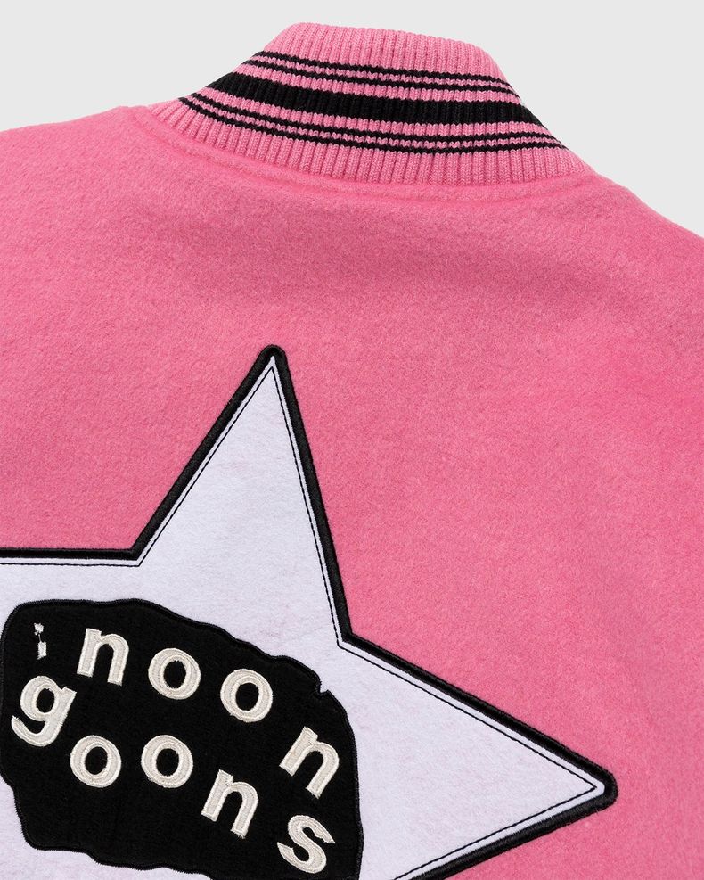 Noon Goons – Hollywood High Varsity Jacket Pink/Black | Highsnobiety Shop