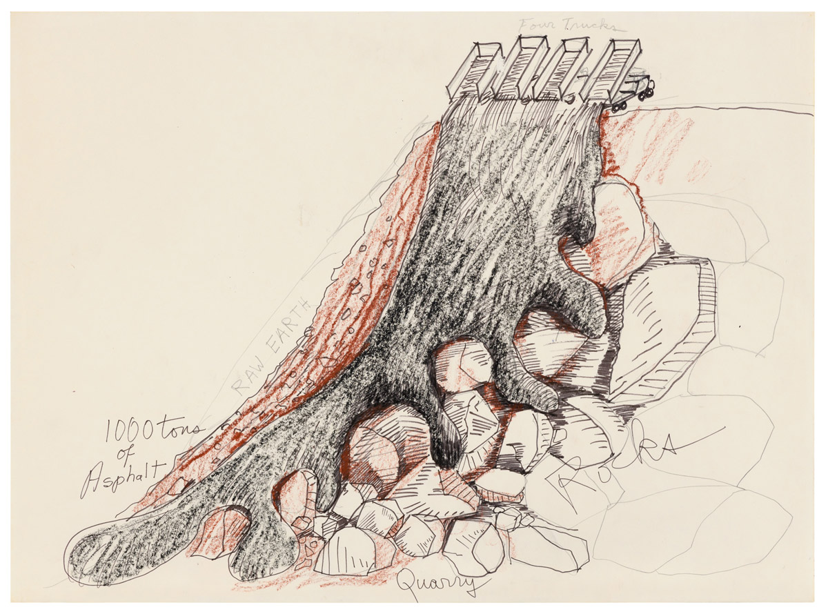 Robert Smithson, 1,000 Tons of Asphalt, 1969