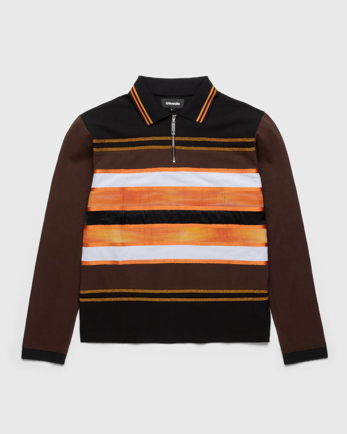 Ahluwalia – Mae Long-Sleeve Polo Brown - Longsleeves - Brown - Image 1