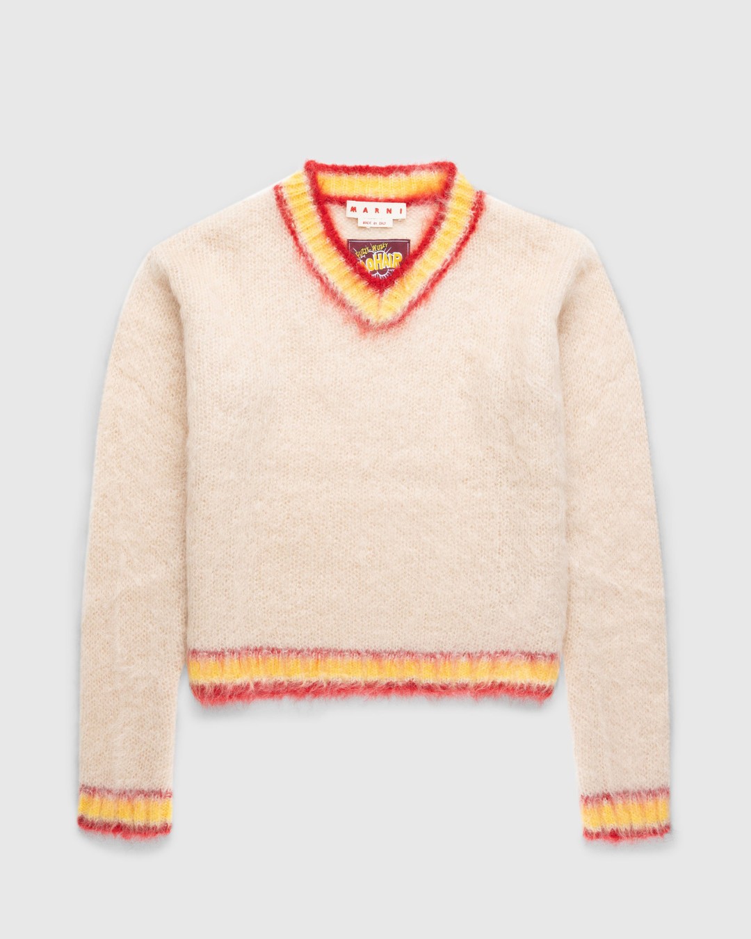 Marni – Mohair Sweater Beige Multi - Knitwear - Pink - Image 1