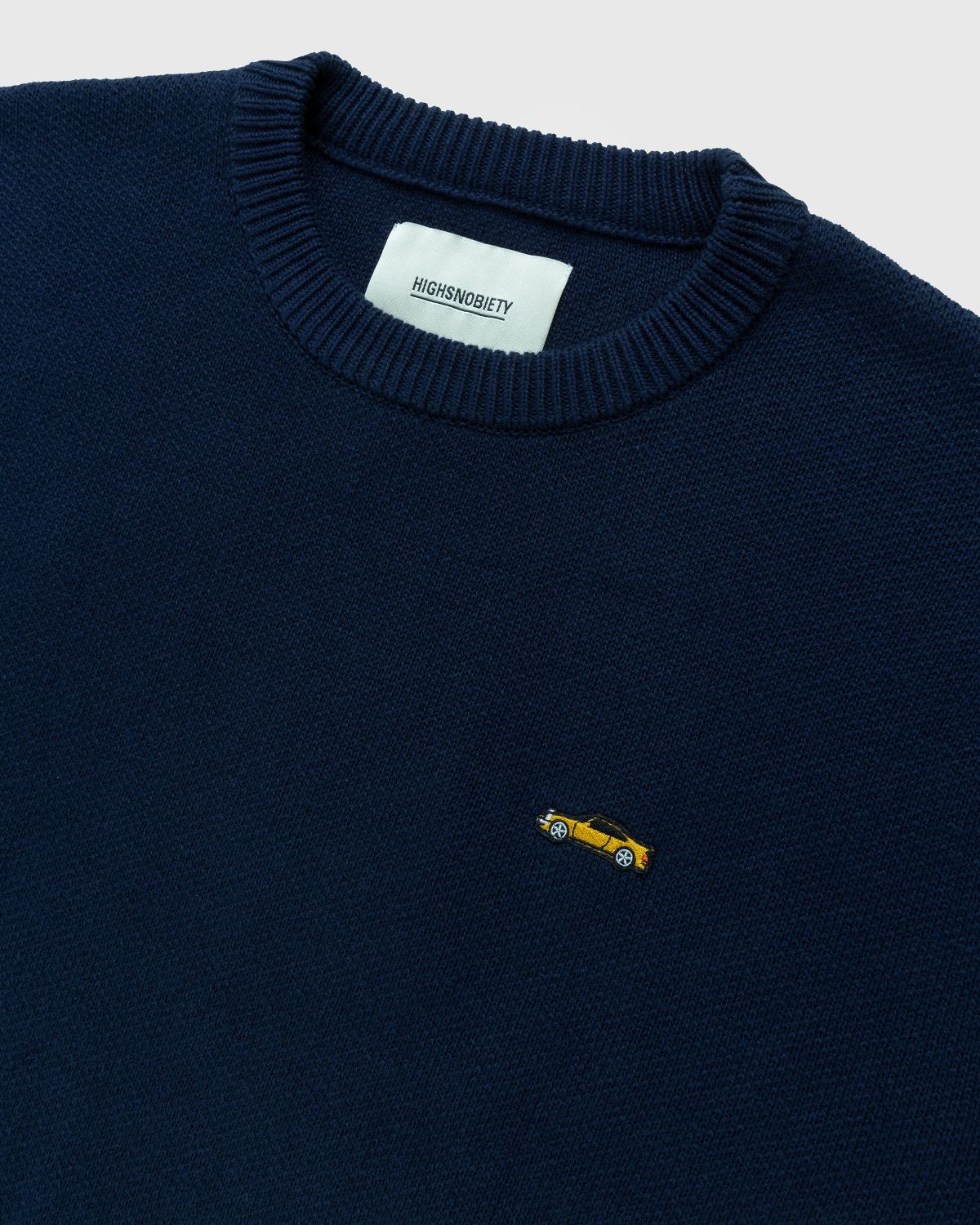 RUF x Highsnobiety – Knitted Crewneck Sweater Navy - Knitwear - Blue - Image 4