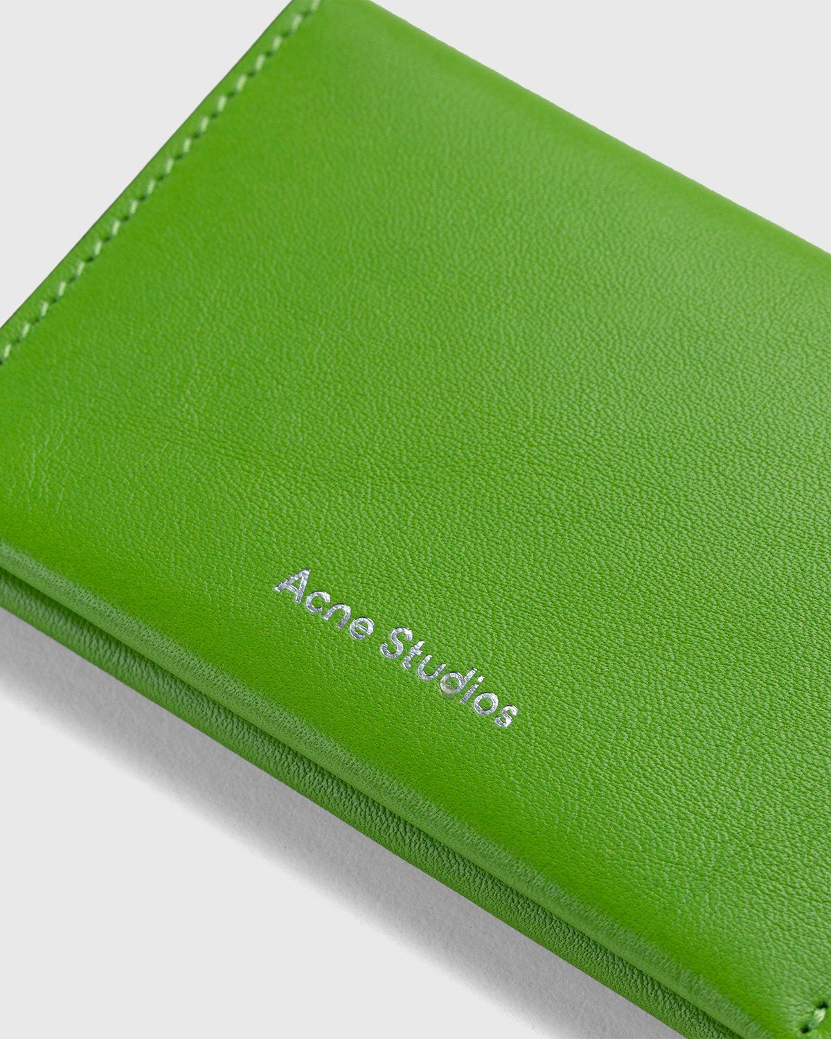 Acne Studios – Leather Card Case Multi Green - Wallets - Green - Image 3