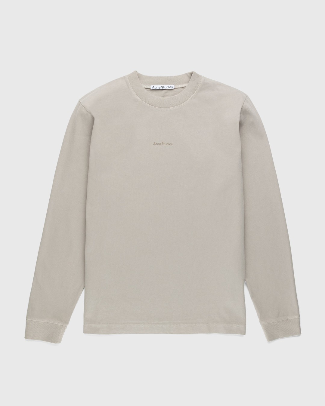 Acne Studios – Organic Cotton Logo Longsleeve Oyster Grey - Longsleeves - Beige - Image 1