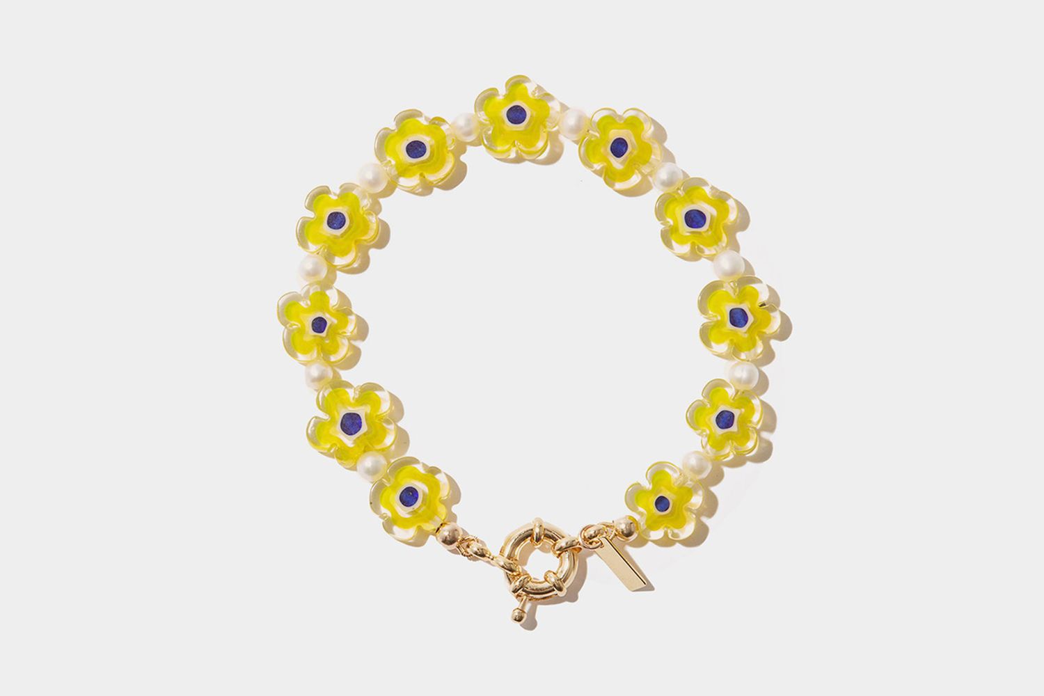Poppi Floral Millefiori & Pearl Bracelet