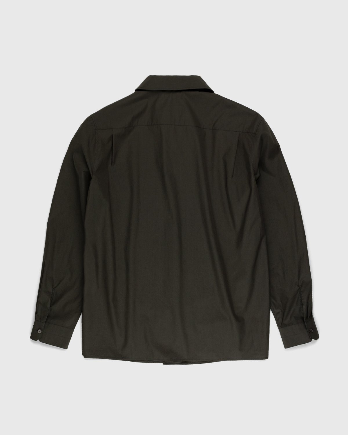 Lemaire – Convertible Collar Long Sleeve Shirt Espresso - Shirts - Brown - Image 2