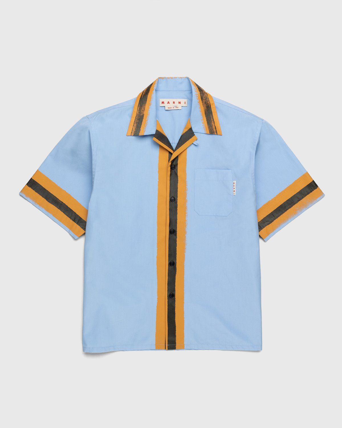 Marni – Nostalgia Stripe Poplin Shirt Lake Blue - Shirts - Blue - Image 1