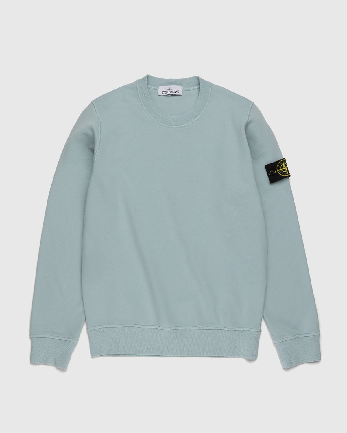 Stone Island – 63051 Garment-Dyed Cotton Fleece Crewneck Aqua - Sweats - Blue - Image 1