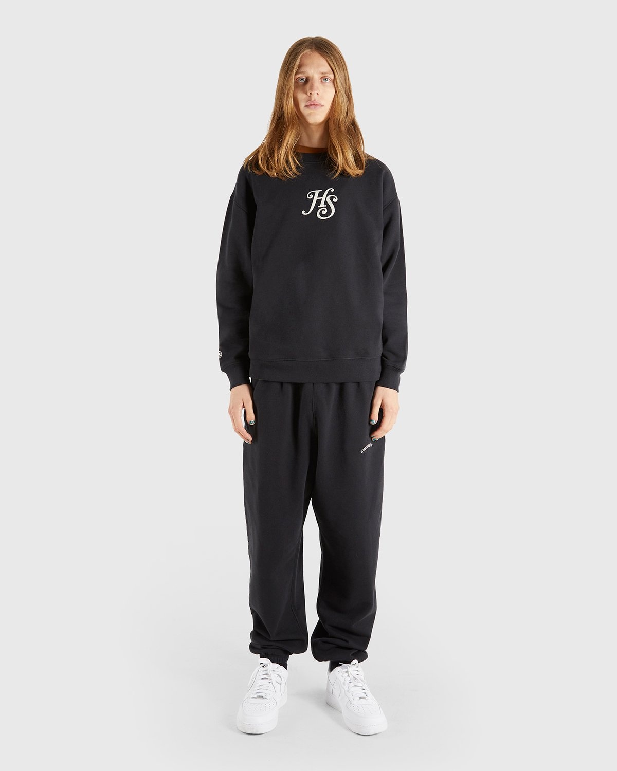 Highsnobiety – Logo Fleece Staples Crew Black - Sweats - Black - Image 5