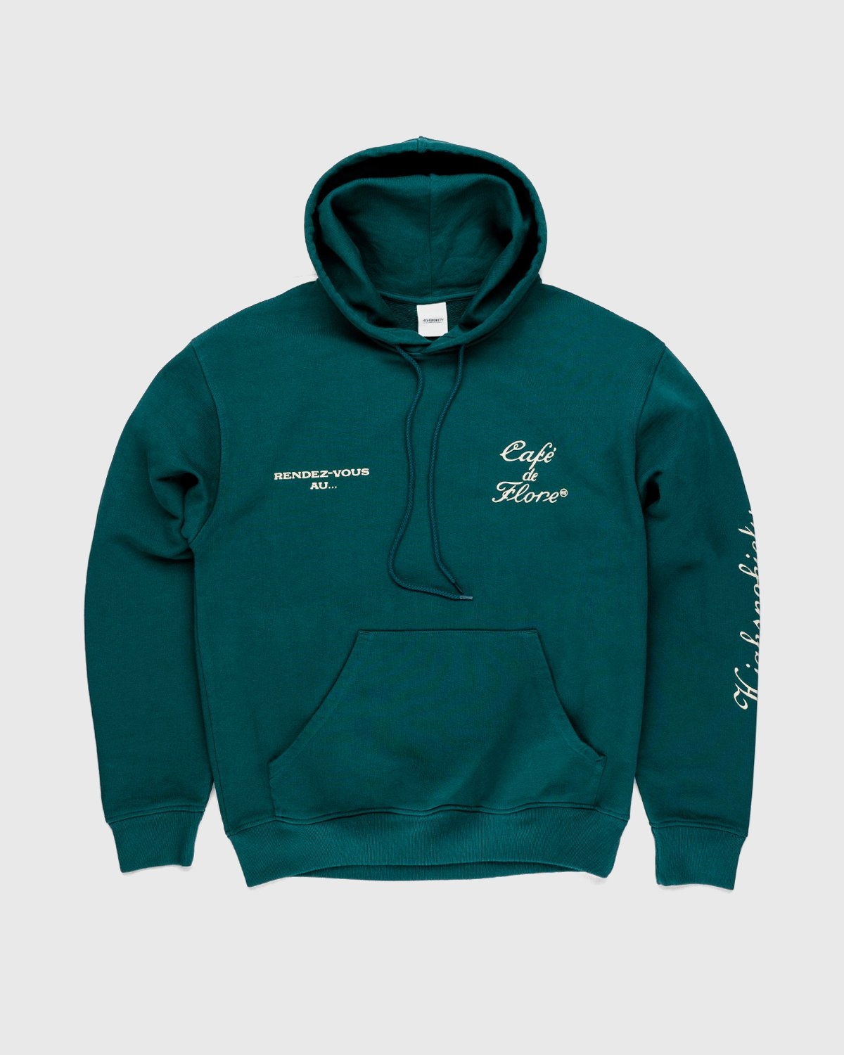Highsnobiety – Not In Paris 3 x Café De Flore Hoodie Green - Sweats - Green - Image 1