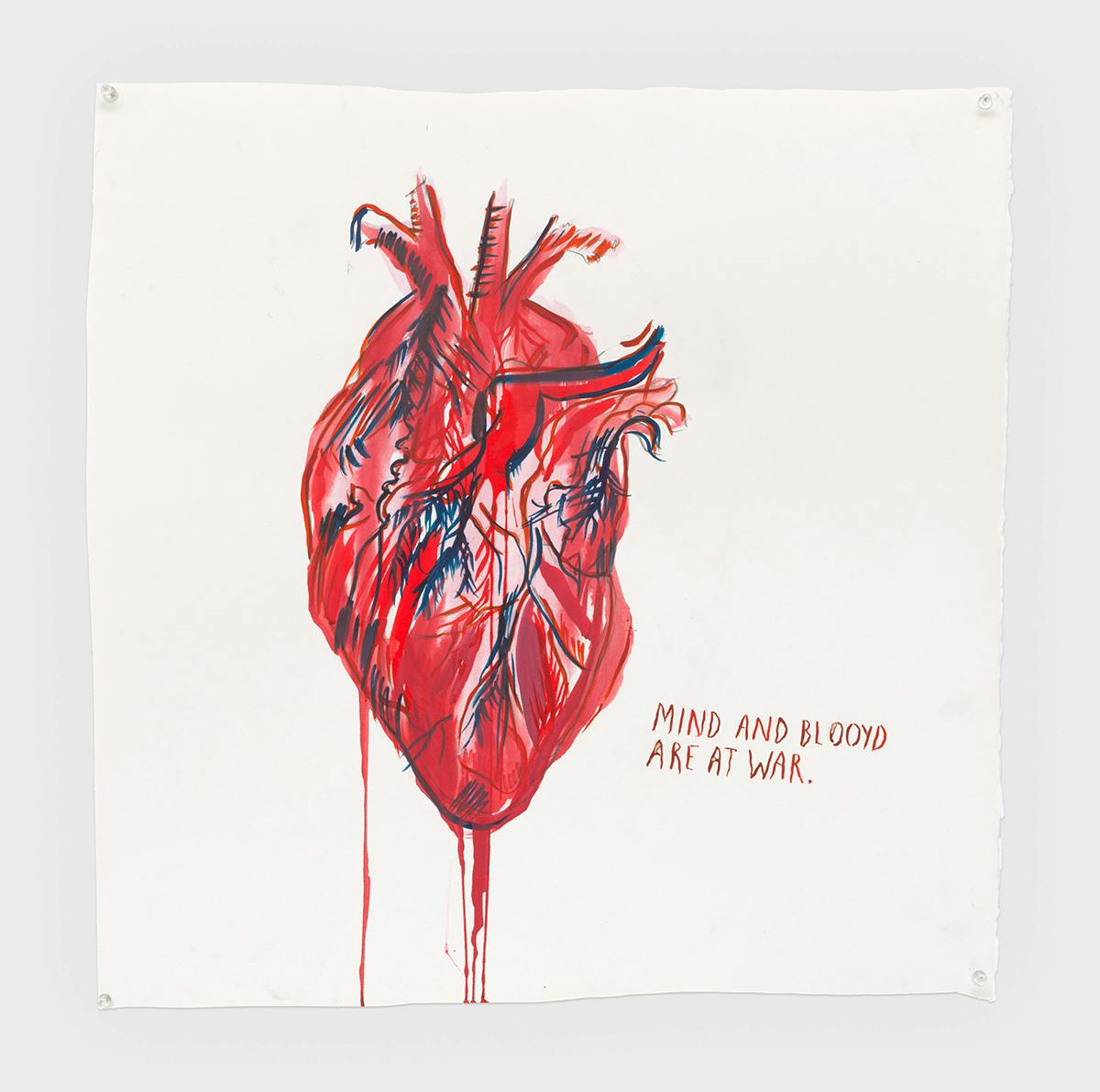 Raymond Pettibon, <em>No Title (Mind and blooyd...)</em>, 2019
