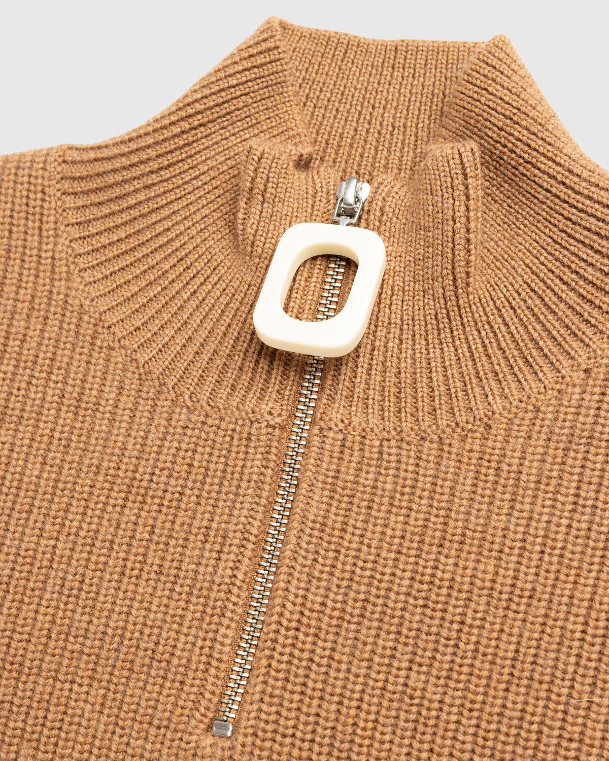 J.W. Anderson – Quarter-Zip Knit Jumper Praline - Knitwear - Brown - Image 6