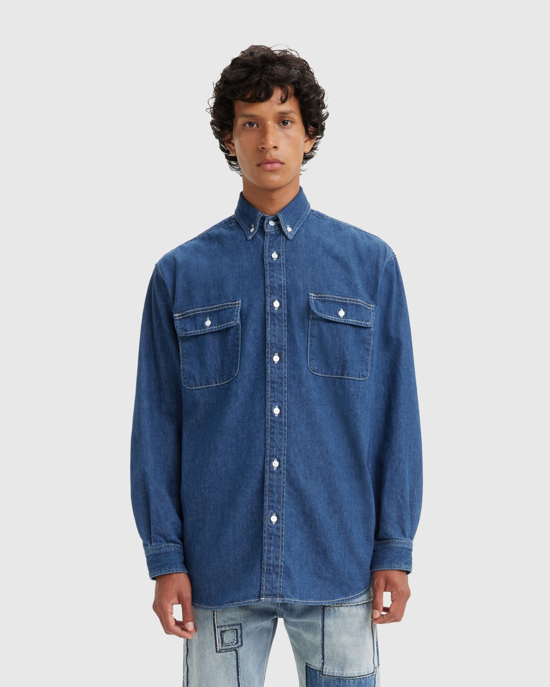 Levi blue on sale jean shirts