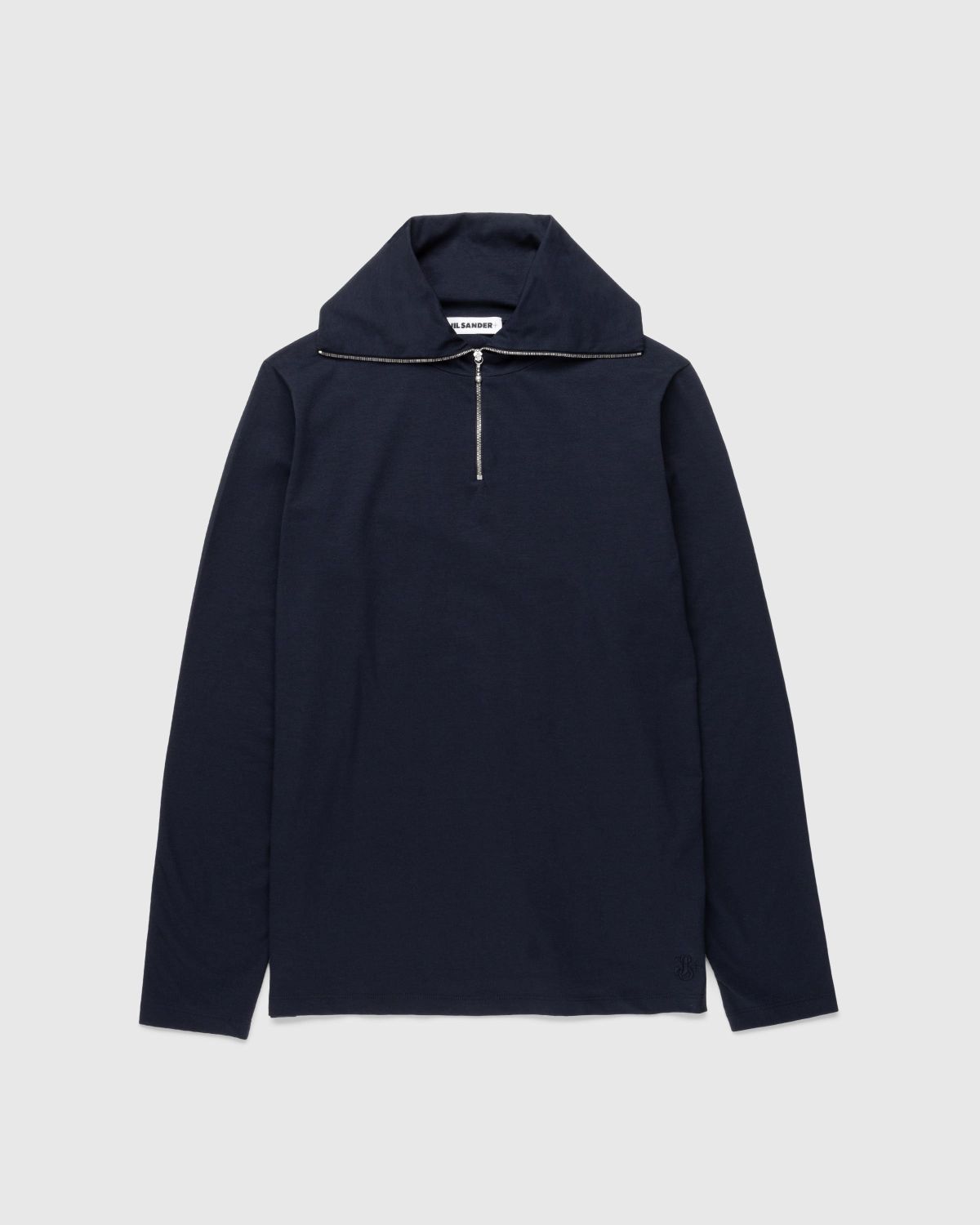 Jil Sander – Zip-Up Long-Sleeve Dark Navy - Tops - Blue - Image 1
